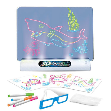 Magic 3D Pizarra de Dibujo | Aprender a Dibujar Creativamente - Efectos de Luz LED para Niños